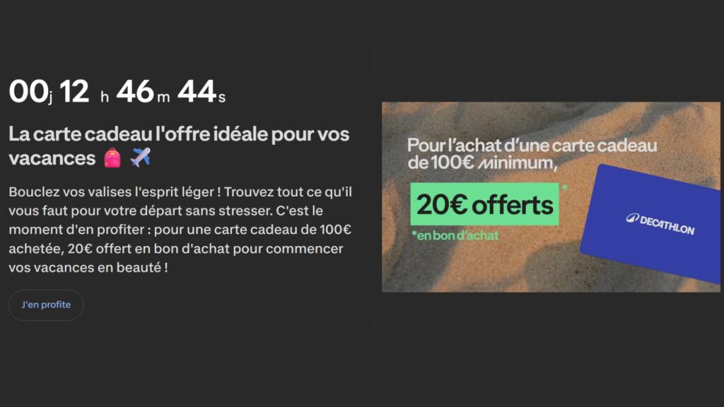 L'offre commence ce 17 juillet // Source : Decathlon L'offre commence ce 17 juillet // Source : Decathlon