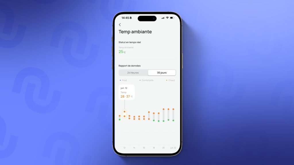 L'interface de base de gestion de la température // Source : Numerama L'interface de base de gestion de la température // Source : Numerama
