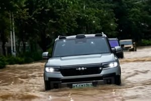 Fang Cheng Bao dans les inondations en Chine // Source : CarNewsChina
