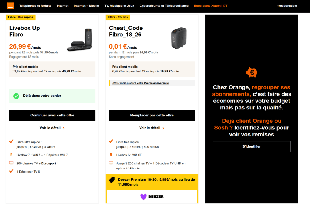 Orange subit aussi le bug des prix Orange subit aussi le bug des prix
