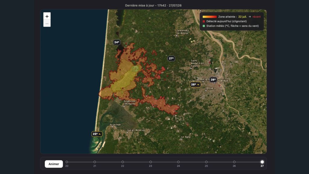 La carte mise à jour. // Source : Capture d'écran RecordPy le 27 juillet à 17h50 La carte mise à jour. // Source : Capture d'écran RecordPy le 27 juillet à 17h50