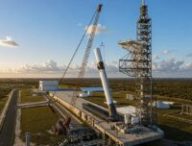 Le nouveau pas de tir de Blue Origin en construction. // Source : Blue Origin