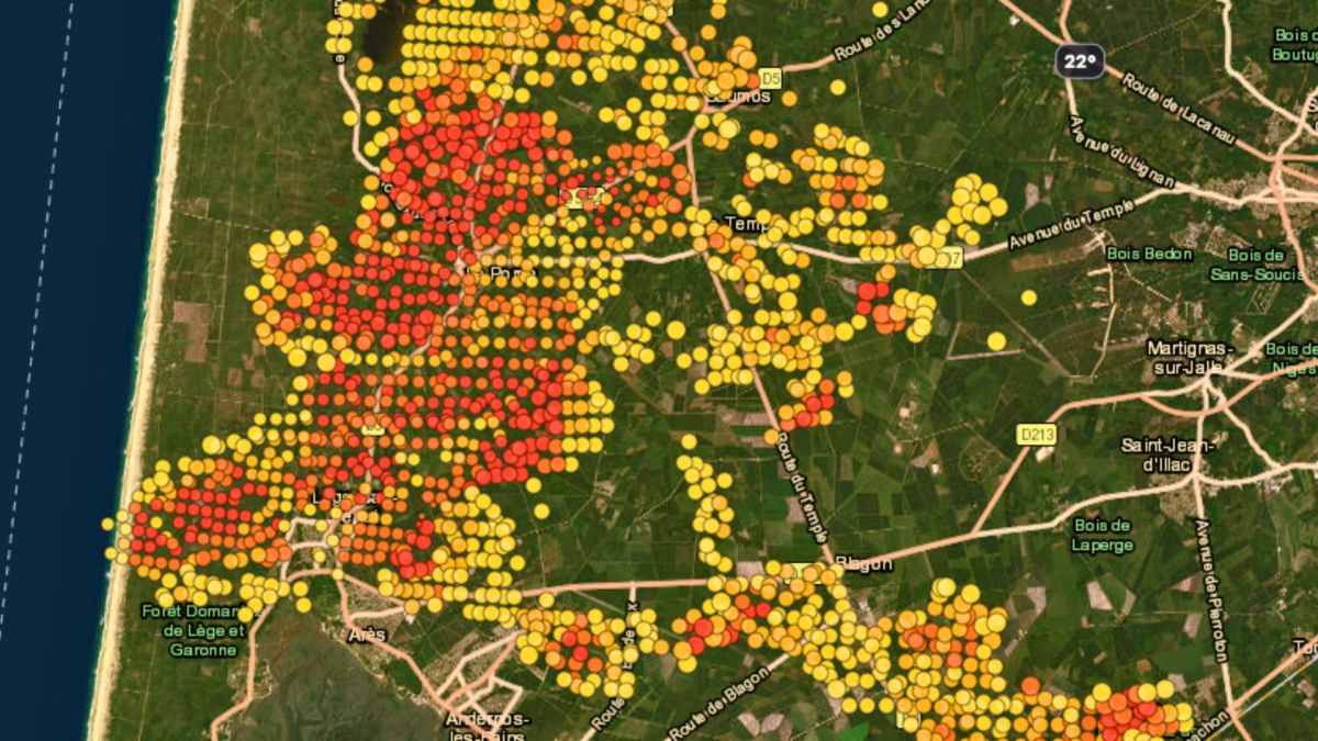La page dédiée aux incendies en Gironde sur RecordPy. // Source : Capture d'écran RecordPy le 27 juillet à 12h15 La page dédiée aux incendies en Gironde sur RecordPy. // Source : Capture d'écran RecordPy le 27 juillet à 12h15