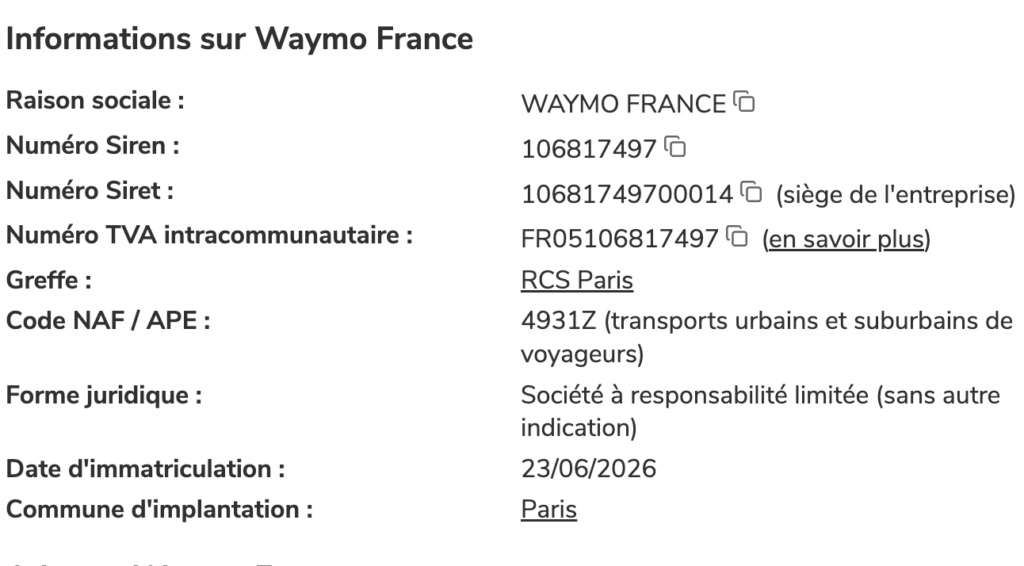 Waymo France existe.
