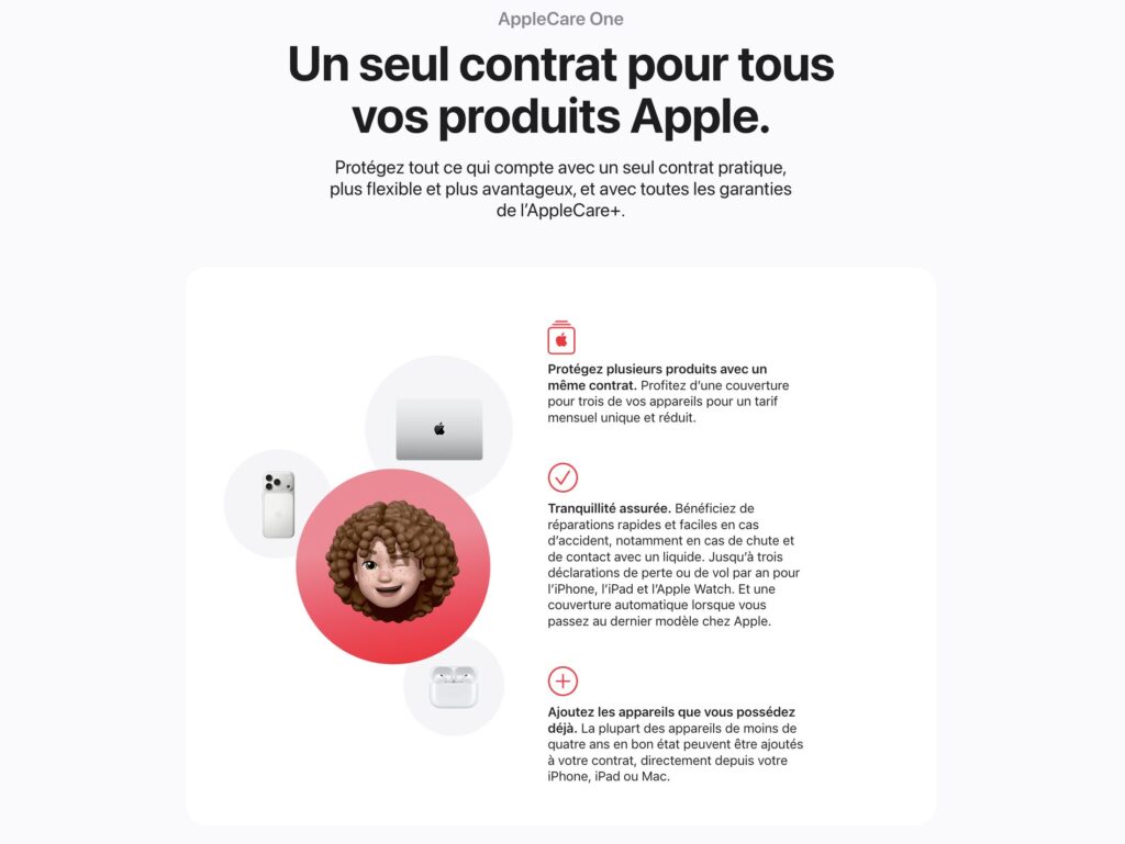 AppleCare One est mentionné pour la première fois en France. AppleCare One est mentionné pour la première fois en France.