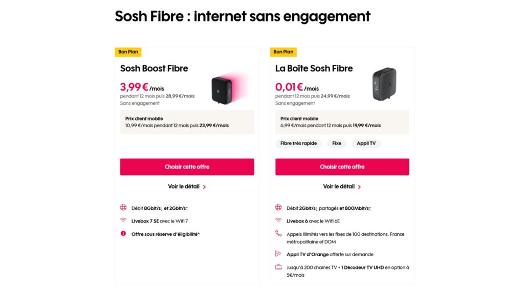 Le site affiche des prix incroyablement bas sur ces deux offres fibre le 20 juillet à 23h20 Le site affiche des prix incroyablement bas sur ces deux offres fibre le 20 juillet à 23h20