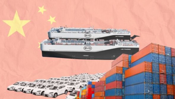 Transport par cargo de véhicules  // Source : Montage Numerama