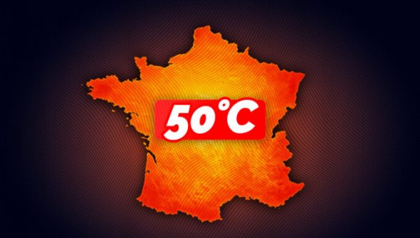 Une France sous 50 °C. // Source : Naël Fontaine pour Numerama Une France sous 50 °C. // Source : Naël Fontaine pour Numerama