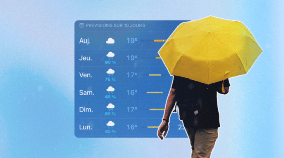 Que signifie vraiment le pourcentage de pluie affiché par les applications météo ? // Source : Numerama