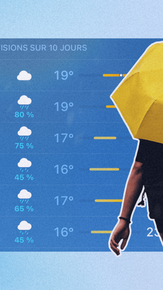 Que signifie vraiment le pourcentage de pluie affiché par les applications météo ? // Source : Numerama Que signifie vraiment le pourcentage de pluie affiché par les applications météo ? // Source : Numerama