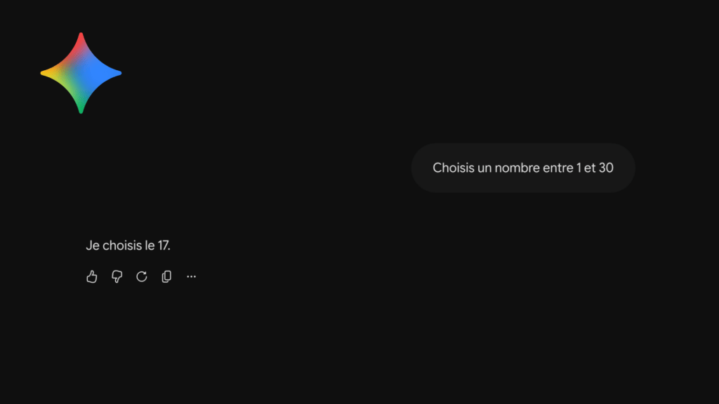 Gemini a choisi le 17 // Source : Numerama Gemini a choisi le 17 // Source : Numerama