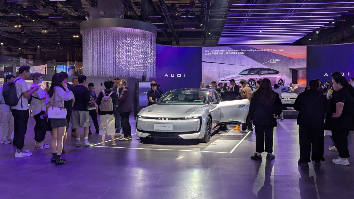 AUDI E5 Sportback au salon de Shanghai 2025 // Source : Raphaelle Baut pour Numerama AUDI E5 Sportback au salon de Shanghai 2025 // Source : Raphaelle Baut pour Numerama