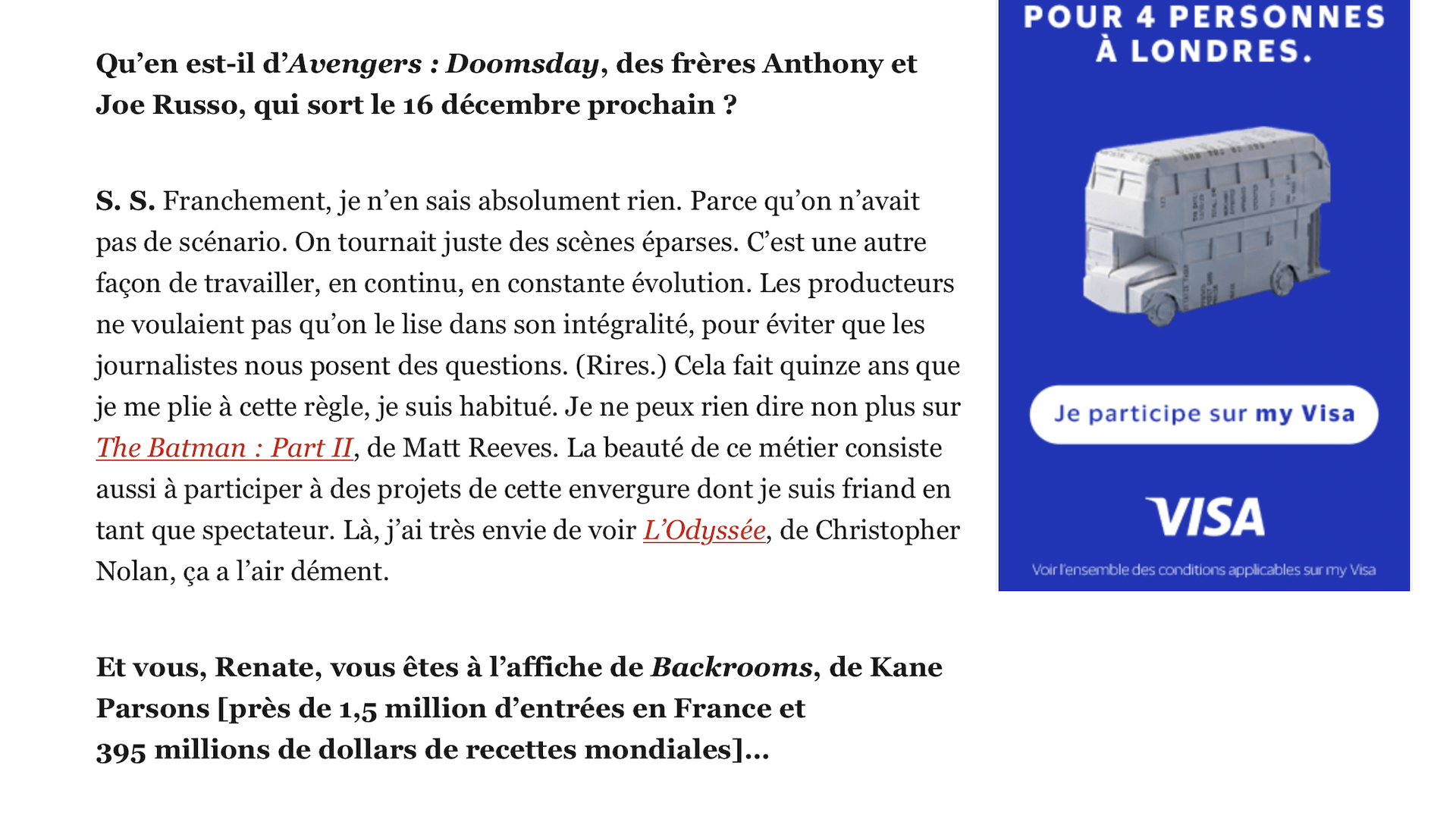 Version la plus récente de l'interview