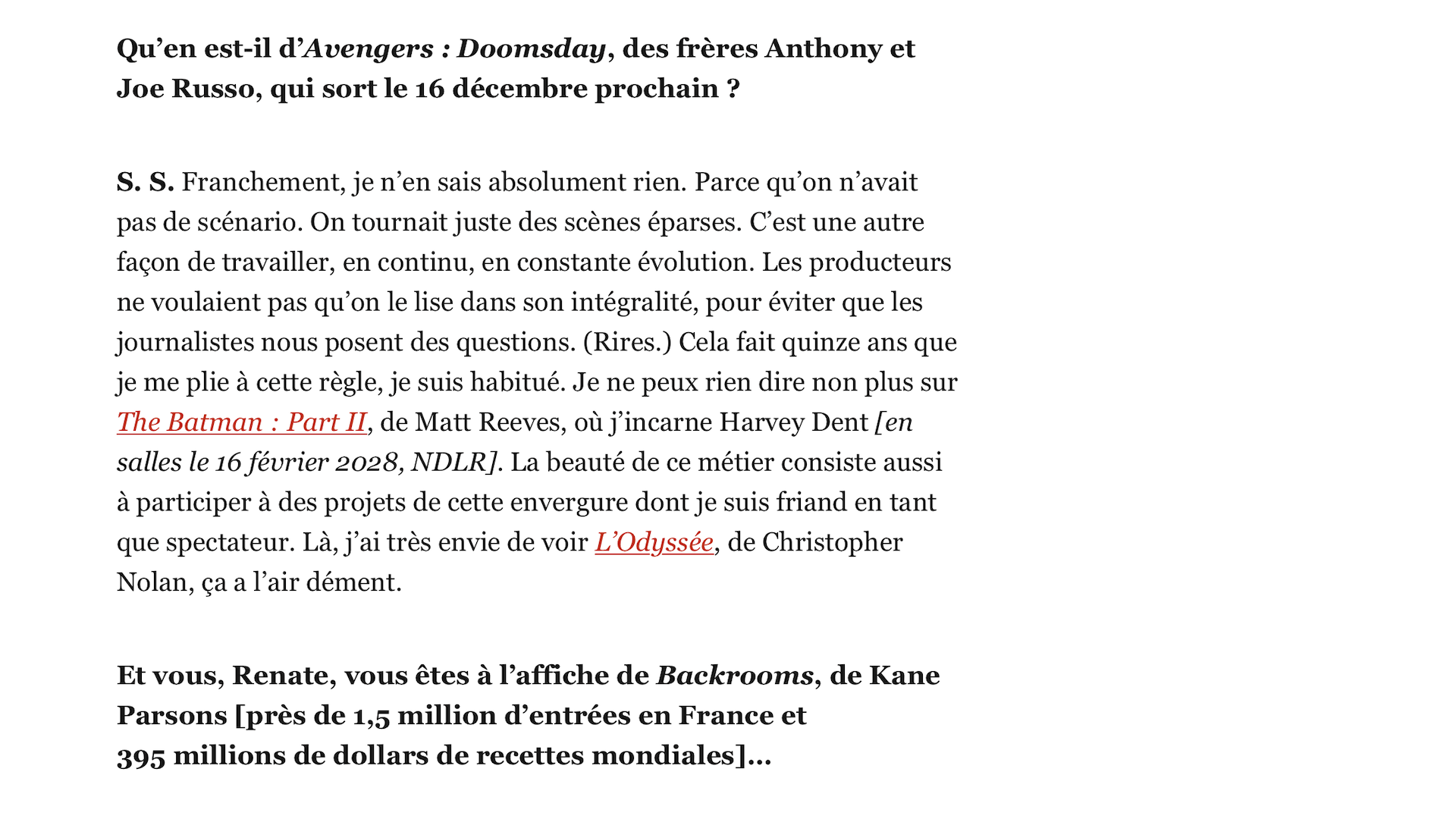 Ancienne version de l'interview