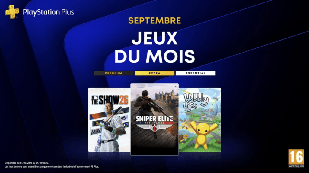 PlayStation Plus en septembre 2026 // Source : Sony