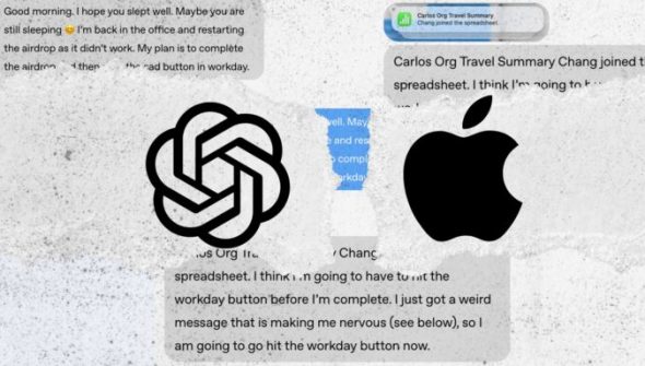 Apple vs OpenAI // Source : montage Numerama Apple vs OpenAI // Source : montage Numerama