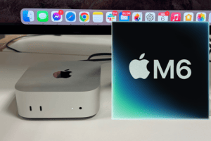 Mac mini et puce M6. // Source : Numerama