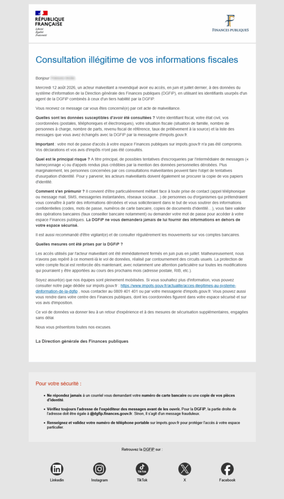 Mail DGFiP
