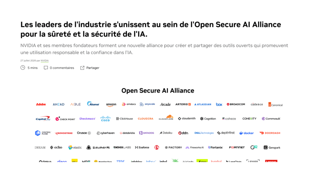 Open Secure AI Alliance // Source : Nvidia Open Secure AI Alliance // Source : Nvidia