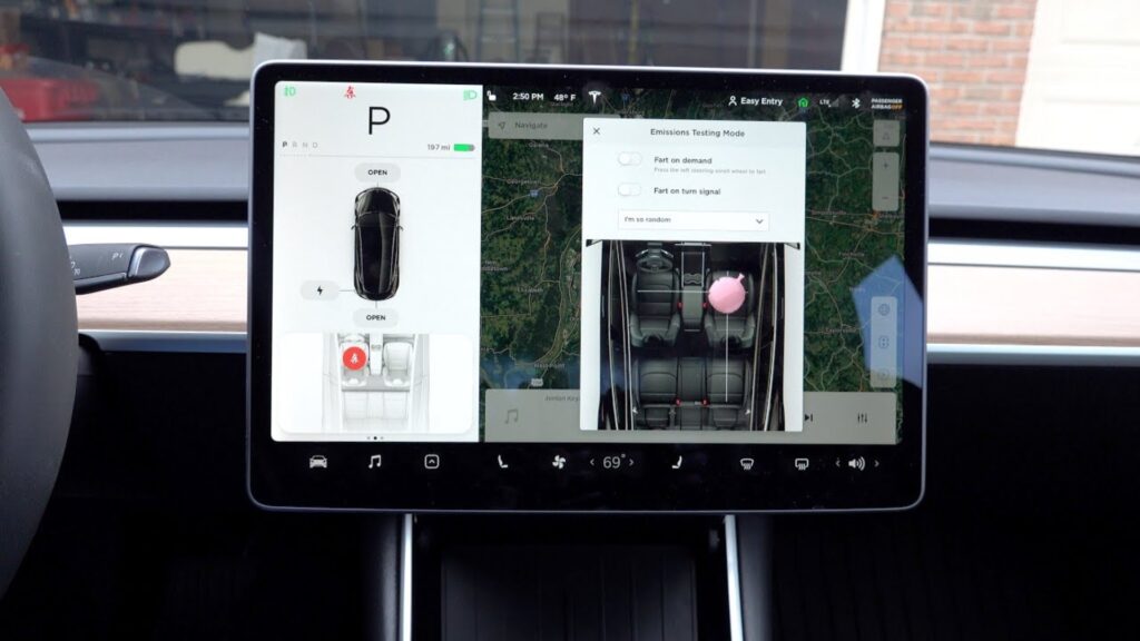 Tesla et sa mise à jour pour faire des bruits de pets // Source : capture youtube