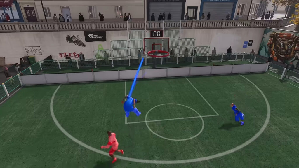 Du basket dans un jeu de foot, oui. Du basket dans un jeu de foot, oui.