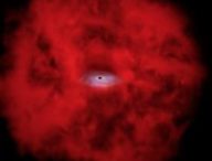 Vue d'artiste d'un « petit point rouge ». Source : Nasa