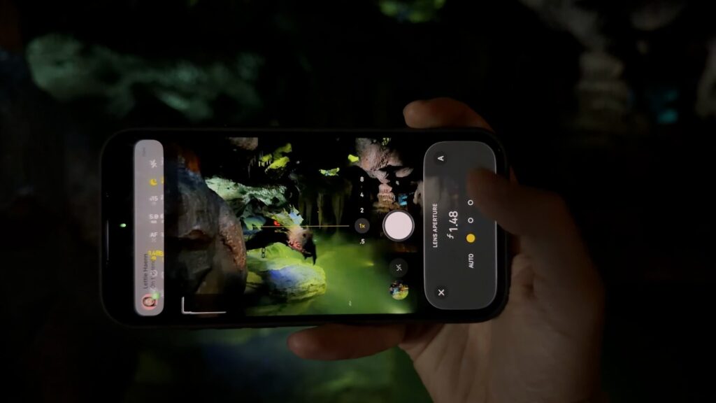 Le choix de l'ouverture en mode manuel sur iPhone 18 Pro Max. // Source : Numerama Le choix de l'ouverture en mode manuel sur iPhone 18 Pro Max. // Source : Numerama