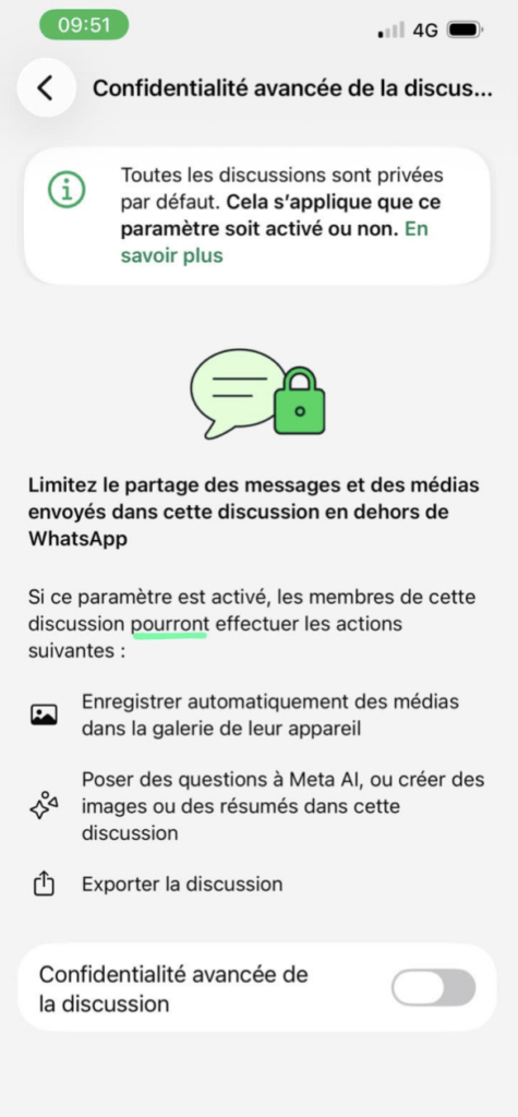 Capture d'écran du message contradictoire // Source : Whatsapp Capture d'écran du message contradictoire // Source : Whatsapp