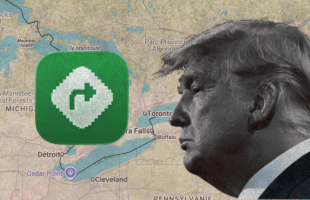 « Lac Ontario » vs « Lake America » : cette appli qui tient tête à Donald Trump grimpe en flèche sur l'App Store // Source : montage Numerama « Lac Ontario » vs « Lake America » : cette appli qui tient tête à Donald Trump grimpe en flèche sur l'App Store // Source : montage Numerama
