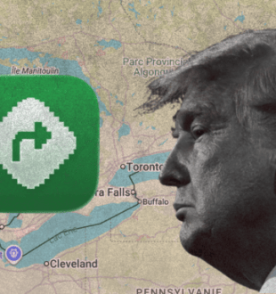 « Lac Ontario » vs « Lake America » : cette appli qui tient tête à Donald Trump grimpe en flèche sur l'App Store // Source : montage Numerama « Lac Ontario » vs « Lake America » : cette appli qui tient tête à Donald Trump grimpe en flèche sur l'App Store // Source : montage Numerama