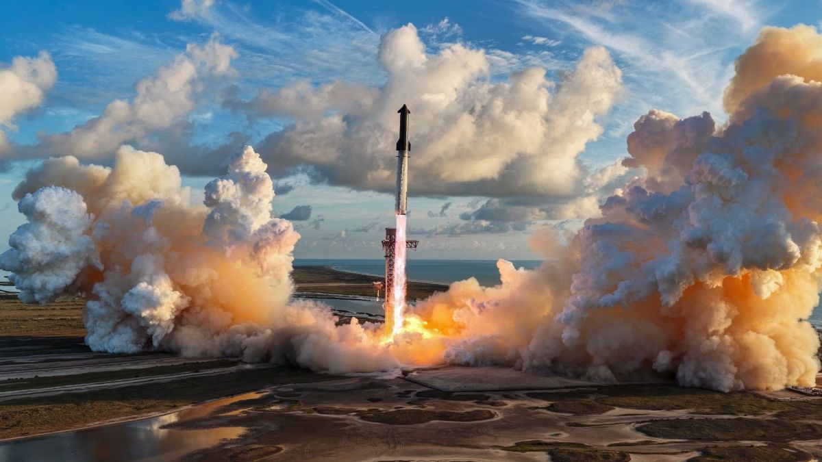 14e décollage du Starship. // Source : Via X @SpaceX (image recadrée)