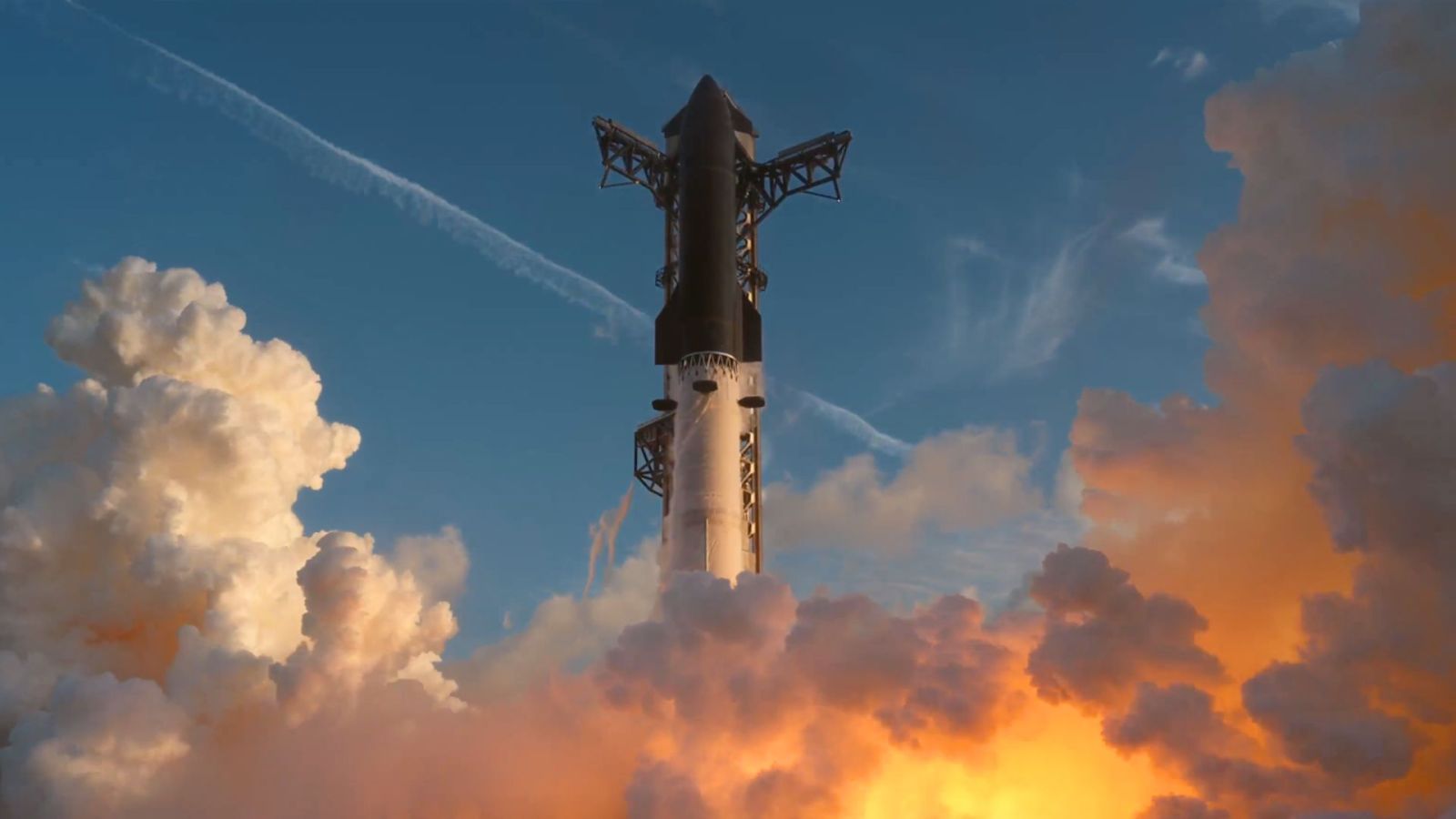 Voici les premières images du décollage du Starship, pour son vol orbital écourté