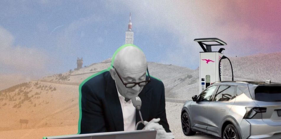 François Lenglet et la voiture électrique // Source : Montage Numerama