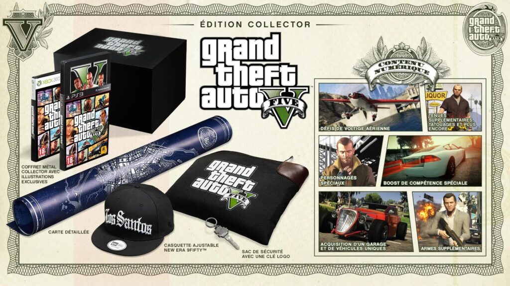 L'édiction collector de GTA 5 en 2013 (avec le jeu en disque, bien sûr) L'édiction collector de GTA 5 en 2013 (avec le jeu en disque, bien sûr)