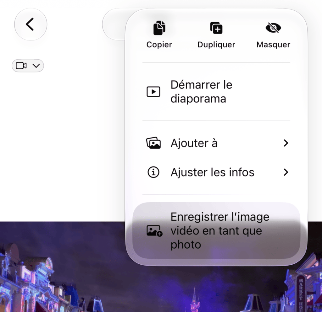 La transformation d'une vidéo en image.