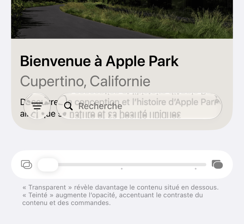 Le Liquid Glass dans iOS 27.
