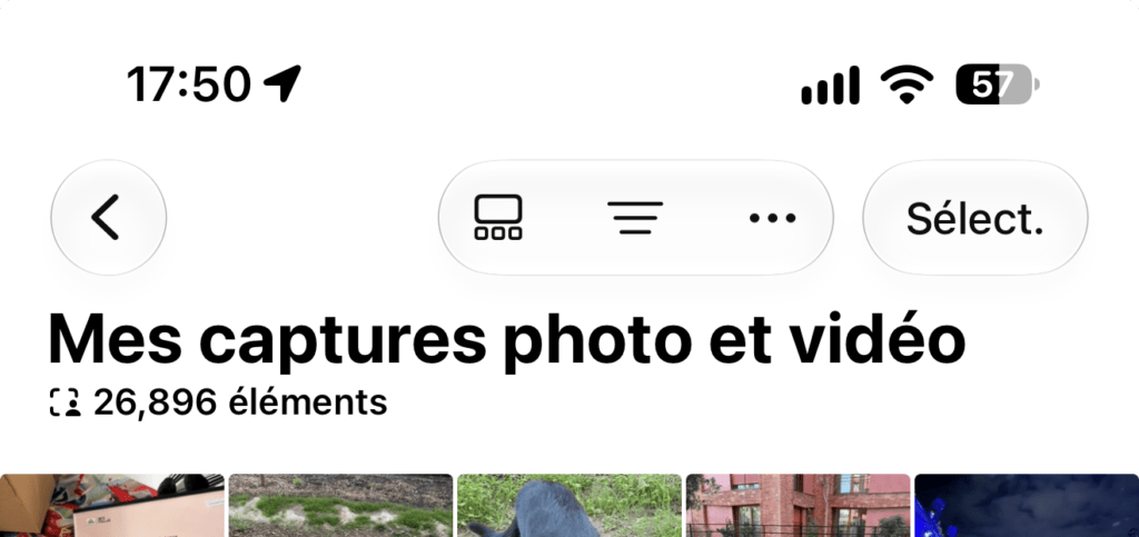 Le nouveau Camera Roll dans iOS 27.