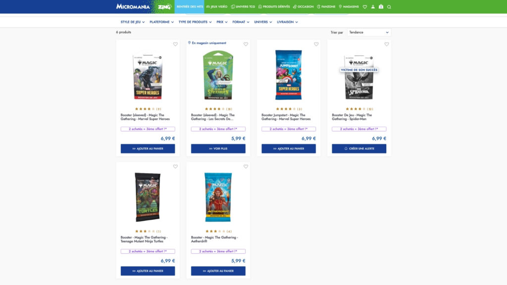Les 5 boosters Magic dipsonibles sur Micromania Les 5 boosters Magic dipsonibles sur Micromania