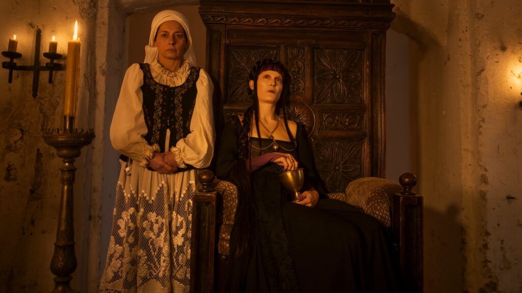 Monster: The Lizzie Borden Story. Vicky Krieps as Elizabetta Bathory in episode 401 of Monster: The Lizzie Borden Story. Cr. Giulia Parmigiani/Netflix © 2026 Monster: The Lizzie Borden Story. Vicky Krieps as Elizabetta Bathory in episode 401 of Monster: The Lizzie Borden Story. Cr. Giulia Parmigiani/Netflix © 2026