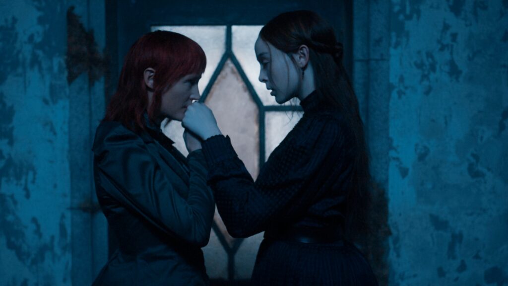 Monster: The Lizzie Borden Story. (L to R) Vicky Krieps as Maggie Sullivan, Ella Beatty as Lizzie Borden in episode 406 of Monster: The Lizzie Borden Story. Cr. Courtesy of Netflix © 2026 Monster: The Lizzie Borden Story. (L to R) Vicky Krieps as Maggie Sullivan, Ella Beatty as Lizzie Borden in episode 406 of Monster: The Lizzie Borden Story. Cr. Courtesy of Netflix © 2026