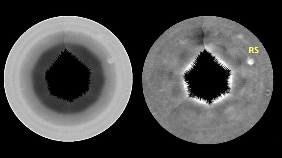 Le décagone s'est formé au pôle sud de Saturne