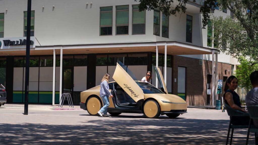 Le Tesla Cybercab. // Source : Tesla Le Tesla Cybercab. // Source : Tesla