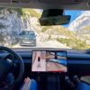 Le Tesla FSD impressionne sur les petites routes de montagne. // Source : Jan Skočaj via X