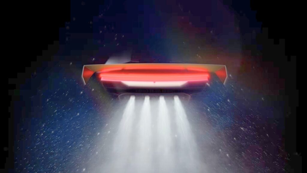En tournant et modifiant l'image, on peut distinguer la silhouette du Roadster. // Source : Montage Numerama En tournant et modifiant l'image, on peut distinguer la silhouette du Roadster. // Source : Montage Numerama