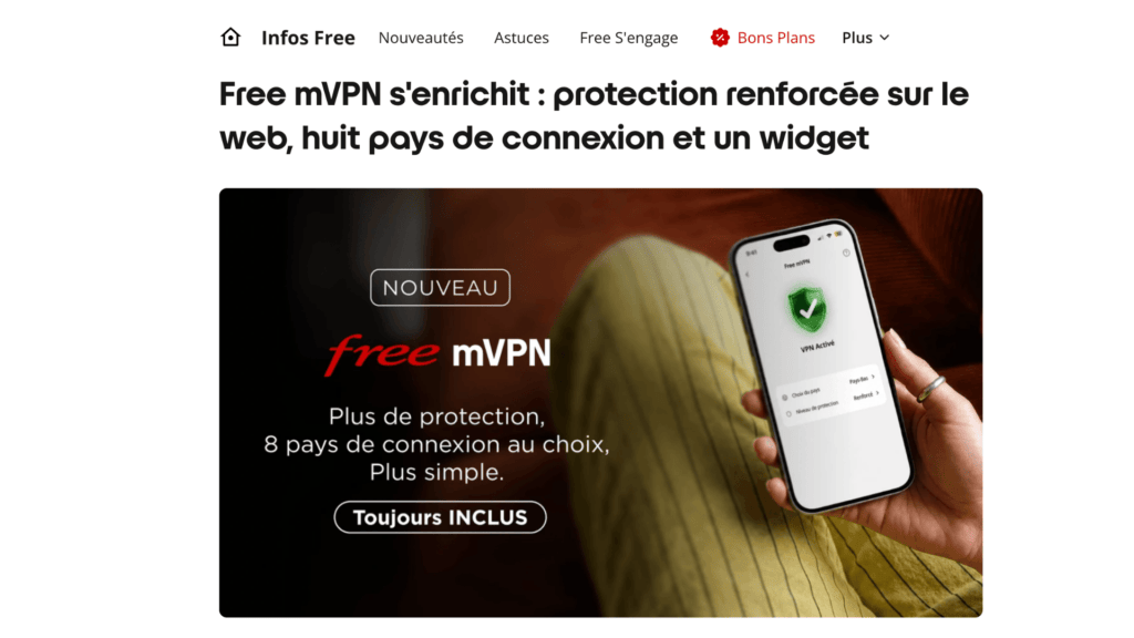 Free a annoncé plusieurs nouvelles fonctionnalités pour mVPN // Source : Free Free a annoncé plusieurs nouvelles fonctionnalités pour mVPN // Source : Free