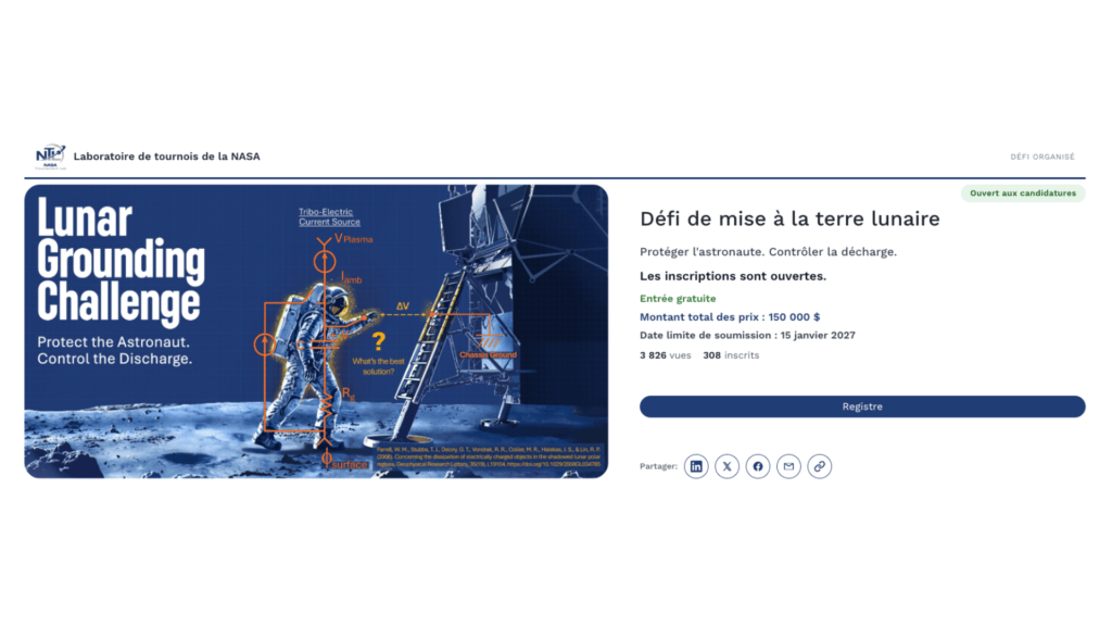 Le défi de 150 000 $ de la NASA pour l'atterrissage lunaire // Source : Crowdplat Le défi de 150 000 $ de la NASA pour l'atterrissage lunaire // Source : Crowdplat