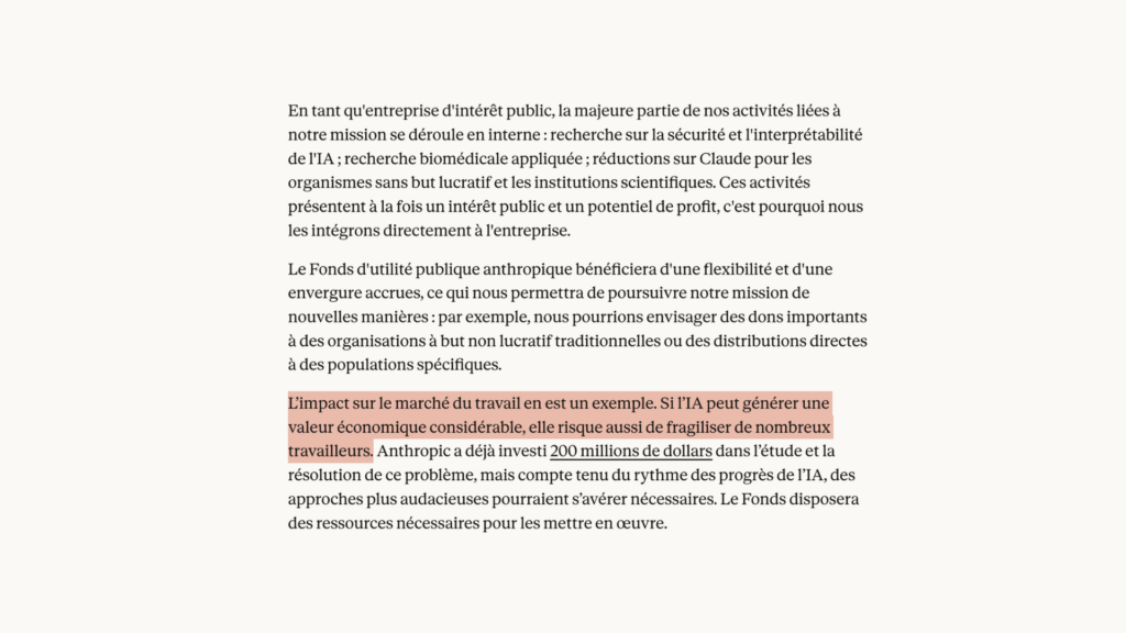 Anthropic évoque l'impact sur l'IA sur le marché du travail // Source : Anthropic Anthropic évoque l'impact sur l'IA sur le marché du travail // Source : Anthropic