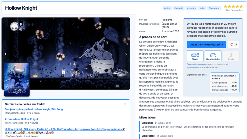 Hollow Night sur Ported2Browser // Source : Ported2Browser