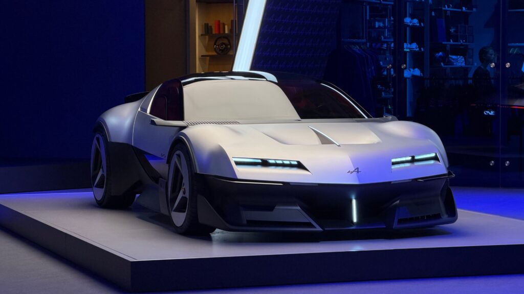 Le concept Alpine A310 Vision au Mondial de l'Auto 2026. // Source : Robin San Vicente pour Numerama