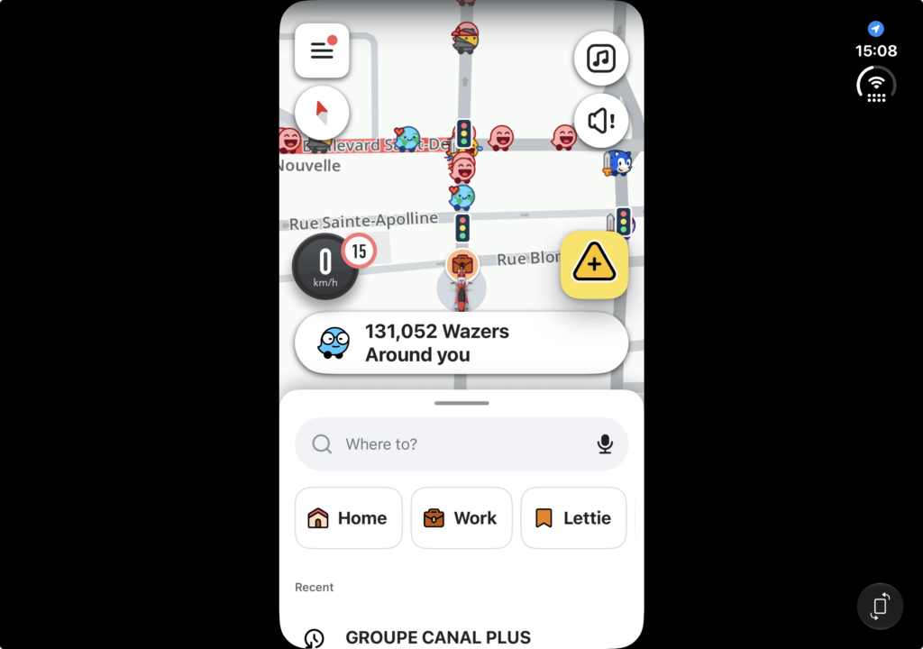 Aperçu d'une application qui ne supporte pas encore l'iPhone Duo. On peut la tournez à l'horizontale en bas à droite Aperçu d'une application qui ne supporte pas encore l'iPhone Duo. On peut la tournez à l'horizontale en bas à droite
